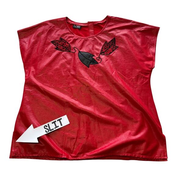 Lori of California Vintage Red Statement Blouse - Picture 2 of 8